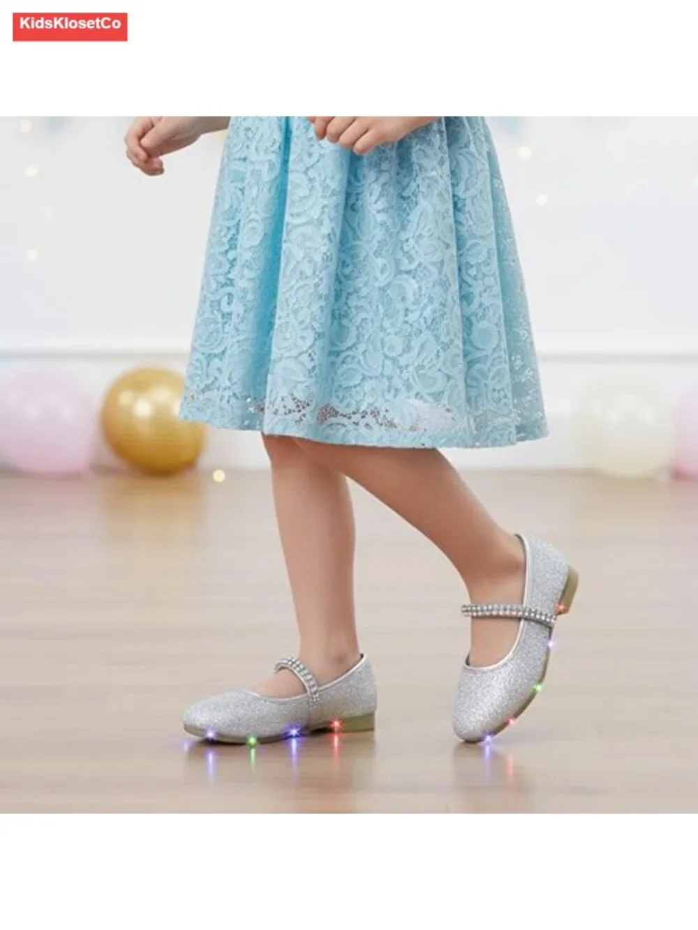 Light Up Toddler Girl Ballet Mary Jane Flat Bow Shoes